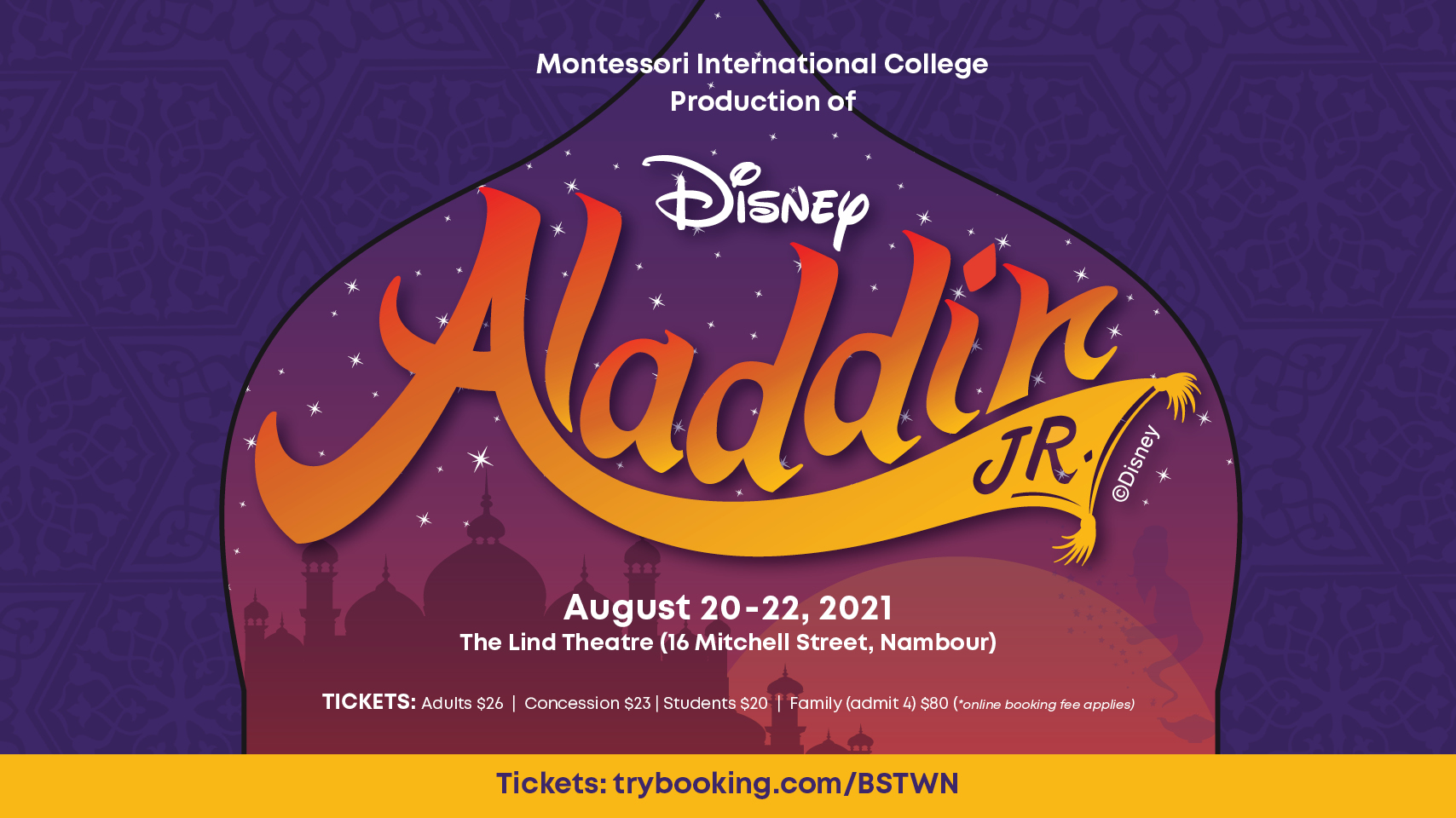 Aladdin Jr Tickets Now On Sale | MIC – Montessori International College